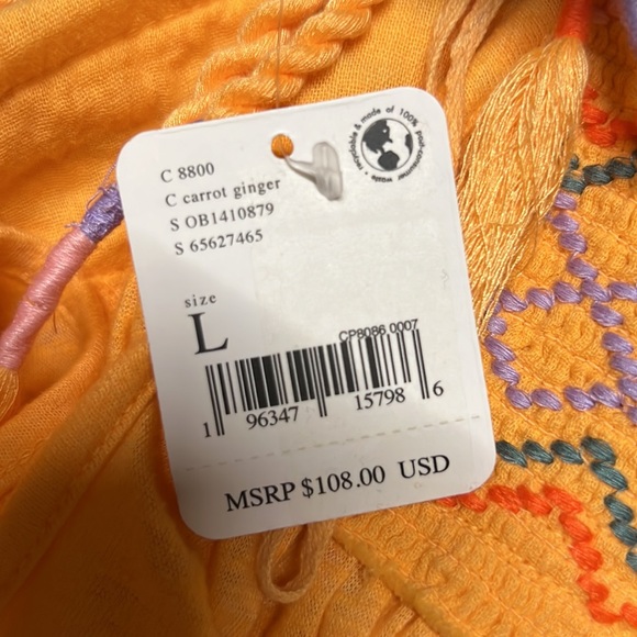 NWT Free People Market Embroidered Boho T-Shirt Short Sleeve V-Neck Over… - Picture 13 of 14